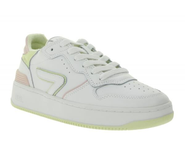 HUB Smash L31 Damen Sneaker mit Terry-F&uuml;tterung Echtleder-Schuhe W5008L31-L10-A21 Wei&szlig;/Rosa