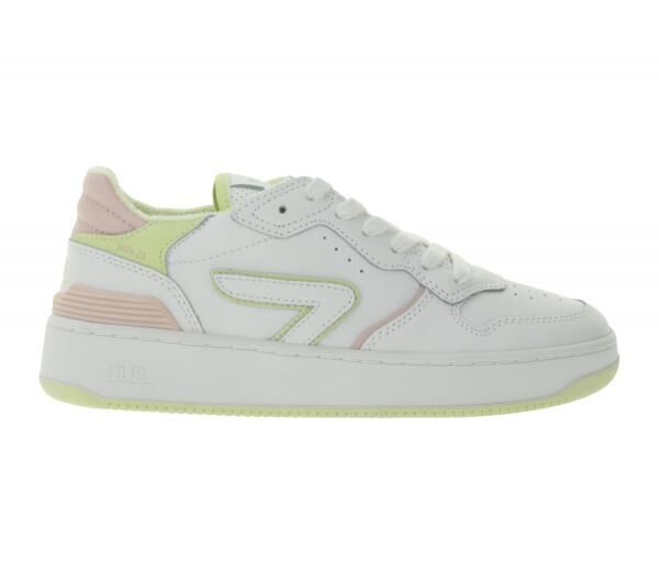 HUB Smash L31 Damen Sneaker mit Terry-F&uuml;tterung Echtleder-Schuhe W5008L31-L10-A21 Wei&szlig;/Rosa