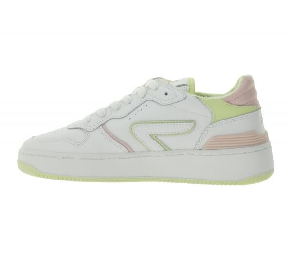 HUB Smash L31 Damen Sneaker mit Terry-F&uuml;tterung Echtleder-Schuhe W5008L31-L10-A21 Wei&szlig;/Rosa