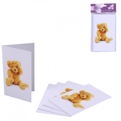Cards Babyshower teddy bear blue set of 5