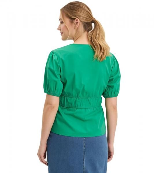 l&auml;ssige Damen Bluse mit weiten &Auml;rmeln und Bindeband Sommer-Shirt 917998 Gr&uuml;n