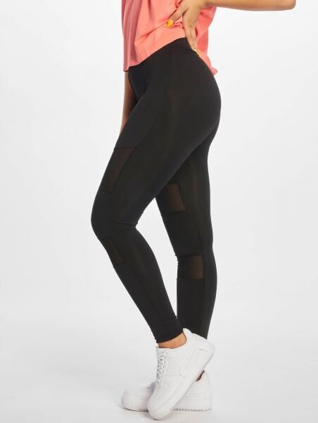 l&auml;ssige Urban Classics Damen Hose Stretch Mesh 210 g/m&sup2; Schwarz