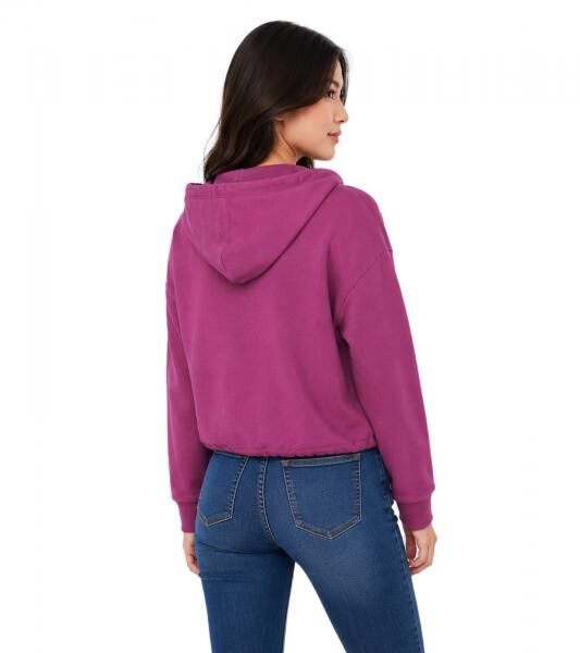l&auml;ssiger KangaROOS Damen Hoodie mit Kordelzug an Kapuze und Saum Kapuzen-Sweater Baumwoll-Pullover Violett
