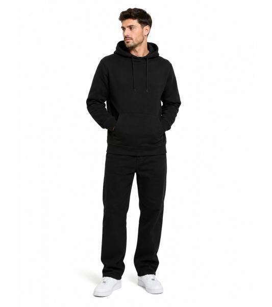 l&auml;ssiger Mister Tee Herren Basic-Hoodie mit Kapuze Baumwoll-Pullover 300 g/m&sup2; Schwarz