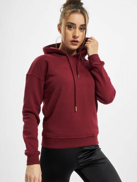 l&auml;ssiger URBAN CLASSICS Damen Hoodie Kordelzug Taschen 300 g/m&sup2; Rot