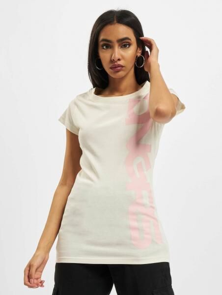 l&auml;ssiges Dangerous DNGRS Damen T-Shirt mit Baumwolle Ecru-Wei&szlig;