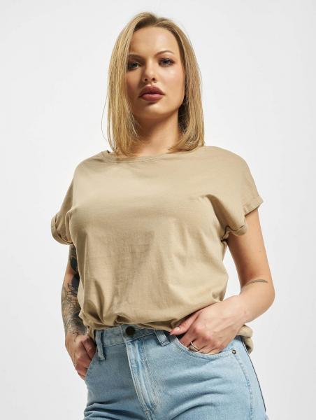 l&auml;ssiges Urban Classics Damen T-Shirt 140 g/m&sup2; mit Baumwolle Beige
