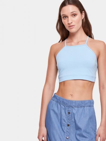 l&auml;ssiges Urban Classics Damen T-Shirt Stretch 180 g/m&sup2; mit Baumwolle Hell-Blau