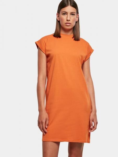 leichtes Urban Classics Damen Kleid 140 g/m&sup2; mit Baumwolle Orange