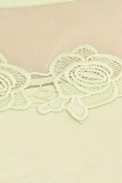 MELROSE Damen Off-Shoulder-Shirt mit Blumenborder elegantes Ausgeh-Top 11037716 Gr&uuml;n