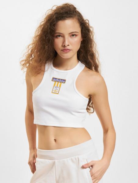 modernes adidas Damen T-Shirt Stretch Wei&szlig;
