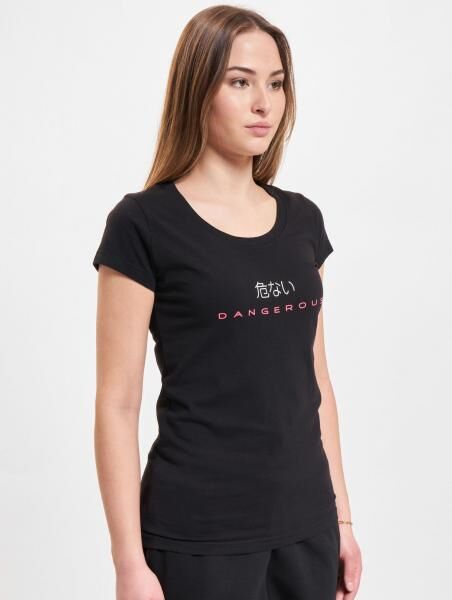 modernes Dangerous DNGRS Damen T-Shirt mit Baumwolle Schwarz