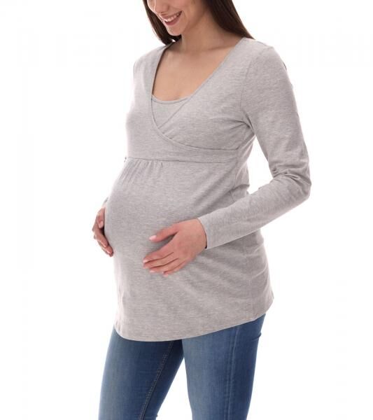 neun 9 monate Damen schlichtes Schwangerschafts-Shirt Umstands-Mode 44189220 Grau