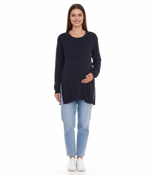 neun 9 monate Damen Strickpullover Umstandsmode Schwangerschafts-Pulli 24659305 Dunkelblau