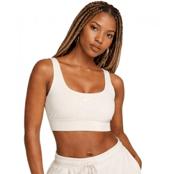 NIKE Sportswear Chill Damen Terry-Crop-Top Tank-Top mit Swoosh-Logo Sport-Shirt Baumwoll-Shirt FN2832-104 Beige