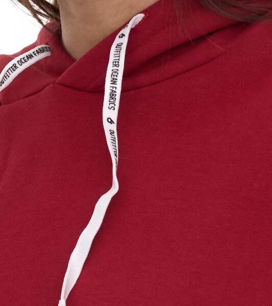 Outfitter Ocean Fabrics Thai Damen Hoodie nachhaltiger Kapuzen-Pullover im Basic-Style OUT-W-1003-OTW-36 Rot