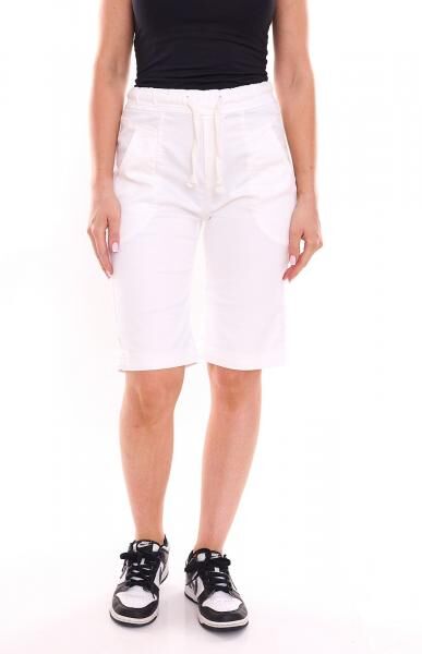 PLEASE Damen Sommer-Shorts kurze Hose mit seitlichen Eingrifftaschen 42032565 Wei&szlig;