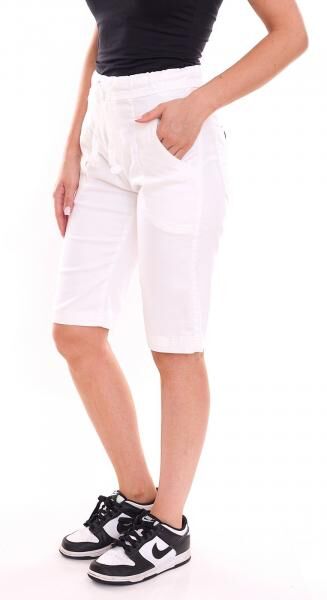 PLEASE Damen Sommer-Shorts kurze Hose mit seitlichen Eingrifftaschen 42032565 Wei&szlig;