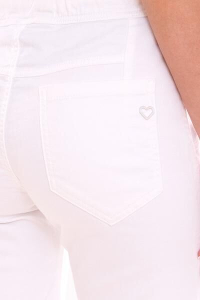 PLEASE Damen Sommer-Shorts kurze Hose mit seitlichen Eingrifftaschen 42032565 Wei&szlig;
