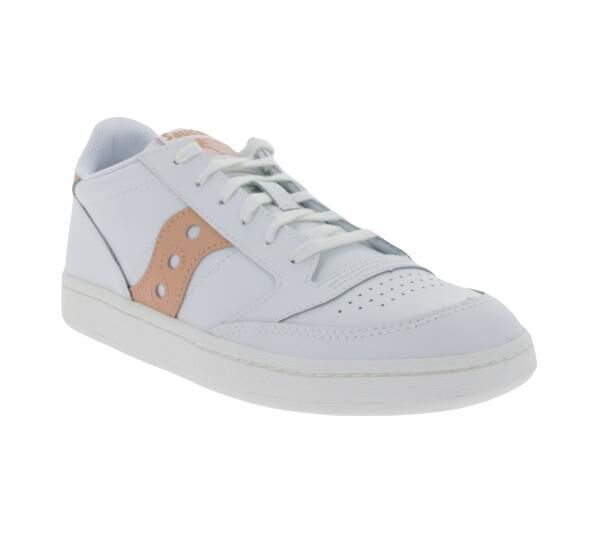Saucony Jazz Court Damen Turnschuhe Echtleder mit EVA Zwischensohle S60759-8 Wei&szlig;/Rosa