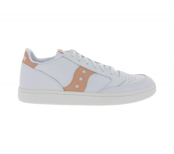 Saucony Jazz Court Damen Turnschuhe Echtleder mit EVA Zwischensohle S60759-8 Wei&szlig;/Rosa