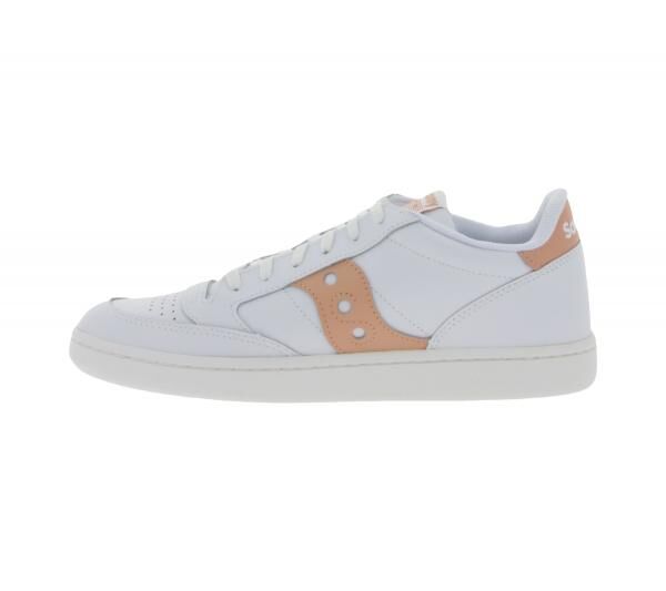 Saucony Jazz Court Damen Turnschuhe Echtleder mit EVA Zwischensohle S60759-8 Wei&szlig;/Rosa