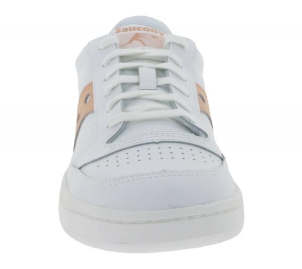 Saucony Jazz Court Damen Turnschuhe Echtleder mit EVA Zwischensohle S60759-8 Wei&szlig;/Rosa