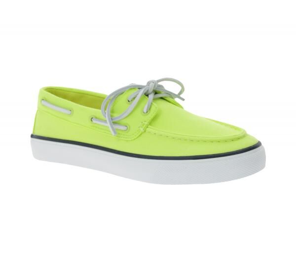 SPERRY Bahama 2.0 Canvas Boots-Schuhe nachhaltige Damen Freizeit-Schuhe mit Memory-Schaum Sohle STS88708 Lime-Gr&uuml;n