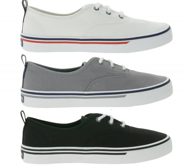 SPERRY Crest CVO Canvas Damen Freizeit-Sneaker mit Memory-Foam Sohle Alltags-Schuhe Schn&uuml;r-Schuhe Wei&szlig;, Grau oder Schwarz