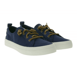 SPERRY Crest Vibe Canvas Damen Freizeit-Sneaker Alltags-Schuhe Schlupf-Schuhe STS81904 Dunkelblau/Braun