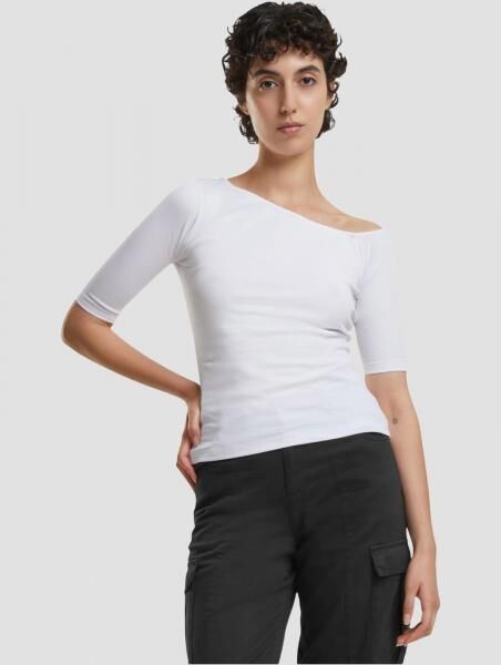sportliches Urban Classics Damen T-Shirt 180 g/m&sup2; mit Baumwolle Wei&szlig;