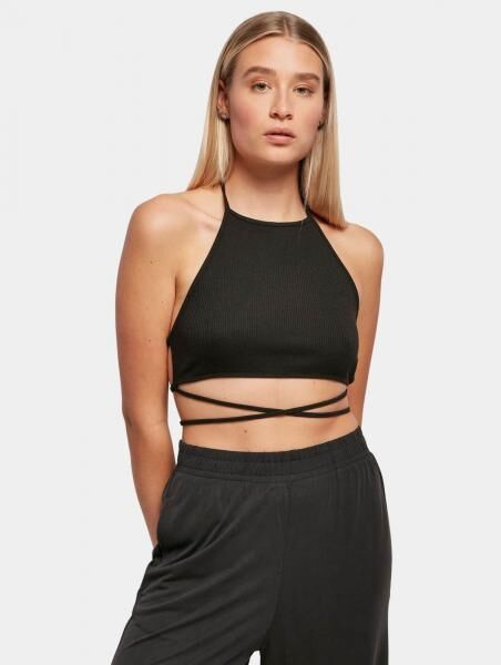sportliches Urban Classics Damen T-Shirt Stretch 225 g/m&sup2; Schwarz