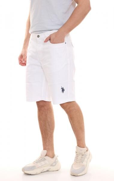 U.S. POLO ASSN. Abel Herren Chino-Shorts nachhaltige Baumwoll-Bermuda Gro&szlig;e Gr&ouml;&szlig;e 157 59799 52940 401 Wei&szlig;