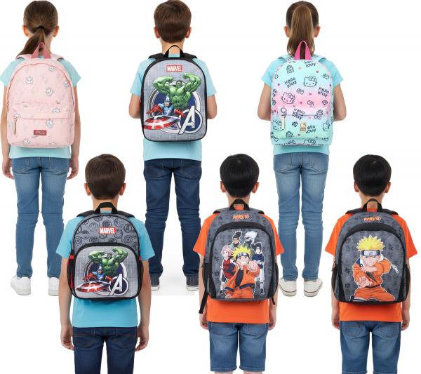 VADOBAG Kinder Rucksack für Mädchen und Jungen mit Hello-Kitty, Marie, Avengers, Naruto oder Captain America Print Kindergarten-Rucksack 