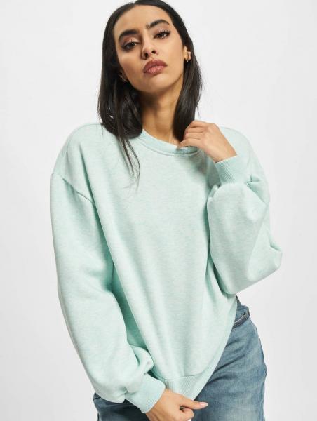 weiches Urban Classics Damen Sweatshirt Rippb&uuml;ndchen Oversize 300 g/m&sup2; mit Baumwolle Pastell-Gr&uuml;n