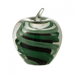 J-Line, Apfelform, Glas, grün, 9 cm