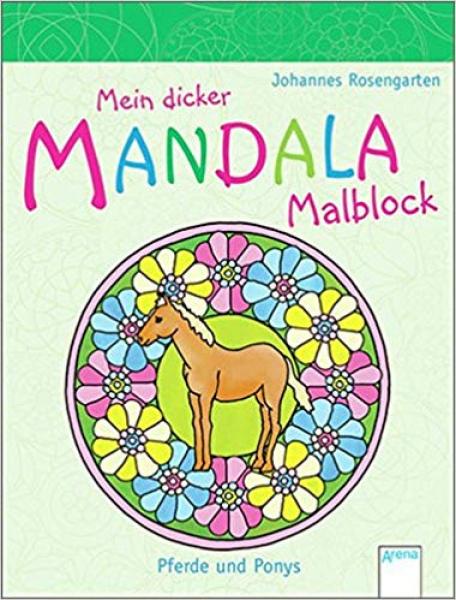My thick mandala coloring block / Horses and ponies - Book