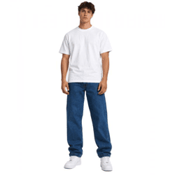 bequeme DEF Herren Jeans aus reiner Baumwolle Alltags-Hose Blau