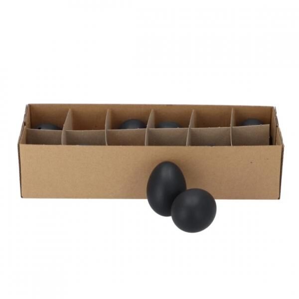 Eier schwarz 5 cm 12 Stück