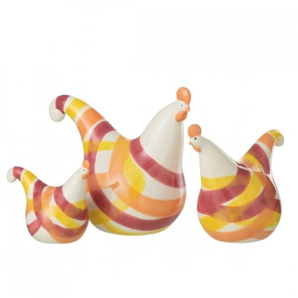 J-Line Hähne, gestreift, 25 cm, 3er-Set