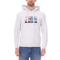 JACK & JONES Herren Kapuzen-Pullover mit Baumwollanteil Langarm-Shirt mit farblichen Akzenten 12262421 Weiß