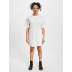 leichtes DEF Damen Kleid mit Baumwolle Weiß