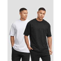 modernes DEF Herren T-Shirt Oversize mit Baumwolle Schwarz/Weiß