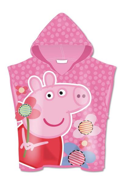 PEPPA PIG - MICROFASER PONCHO MIT KAPUZE - 55X55CM