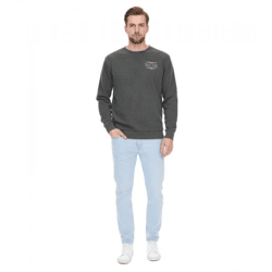 SKY REBEL Herren Rundhals-Pullover Baumwoll-Sweater im Antik-Look H10068C21372A 12400 Grün