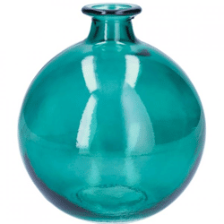 Vase glass turquoise 17 cm