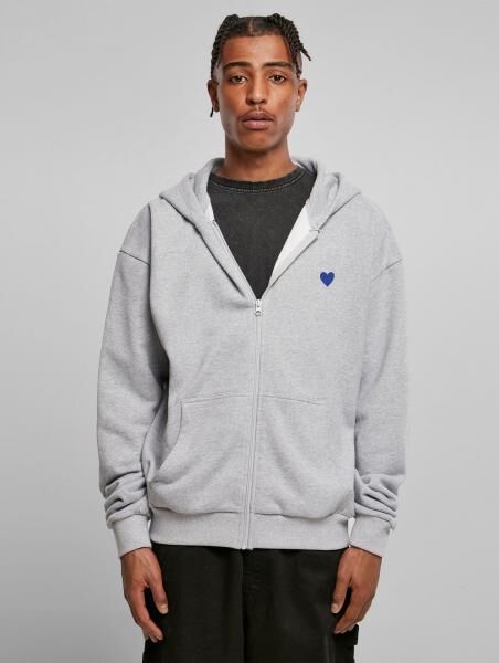 weicher Mister Tee Herren Hoodie Rei&szlig;verschluss Kapuze 460 g/m&sup2; mit Baumwolle Grau