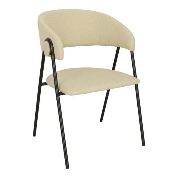 Armlehnstuhl Larisa beige im Loft-Stil, vier Metallbeine