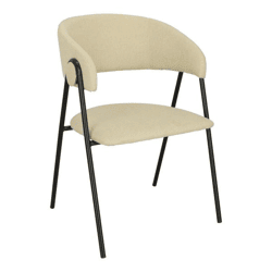 Armlehnstuhl Larisa beige im Loft-Stil, vier Metallbeine