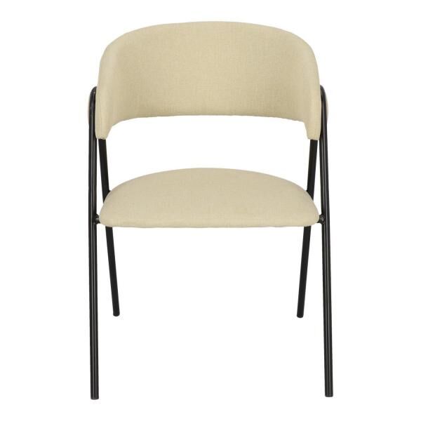 Armlehnstuhl Larisa beige im Loft-Stil, vier Metallbeine